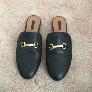 Faux leather slip on